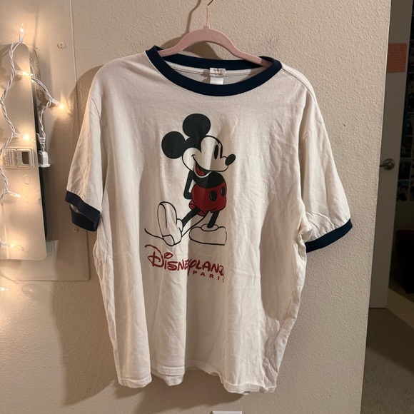 Disney Tops - Disneyland Paris White and Black Mickey Mouse Tee